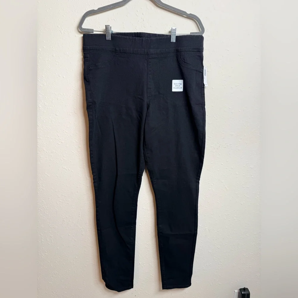 Old Navy Women Black Super Skinny Jeans Size 14 Tall NWT Slimming Waist Stretch - Picture 3 of 11